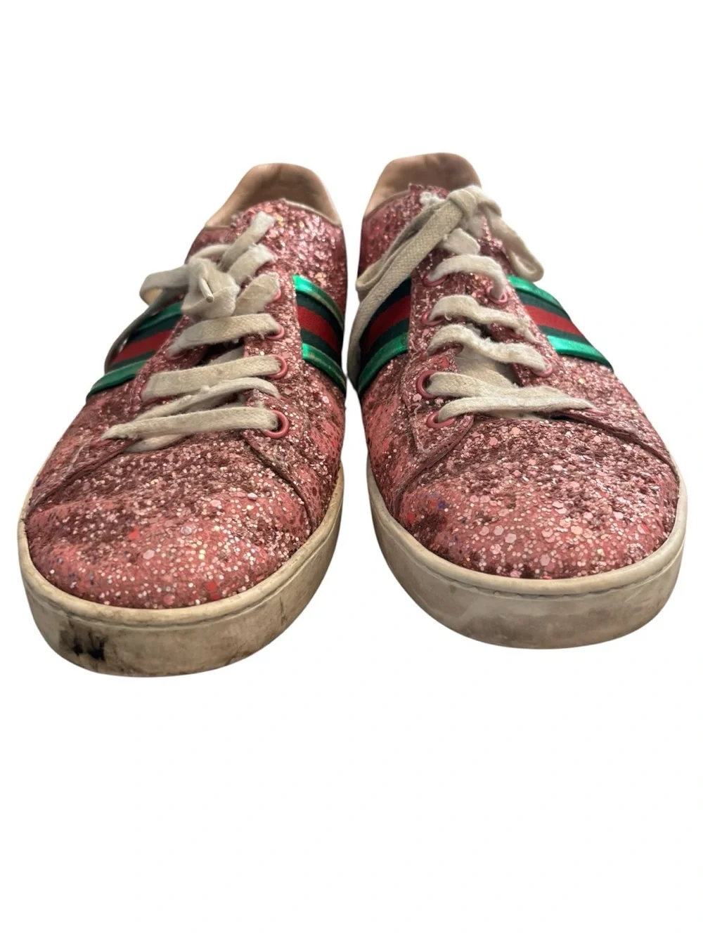 Gucci Ace Pink Glitter Sneakers - Picture 4 of 10